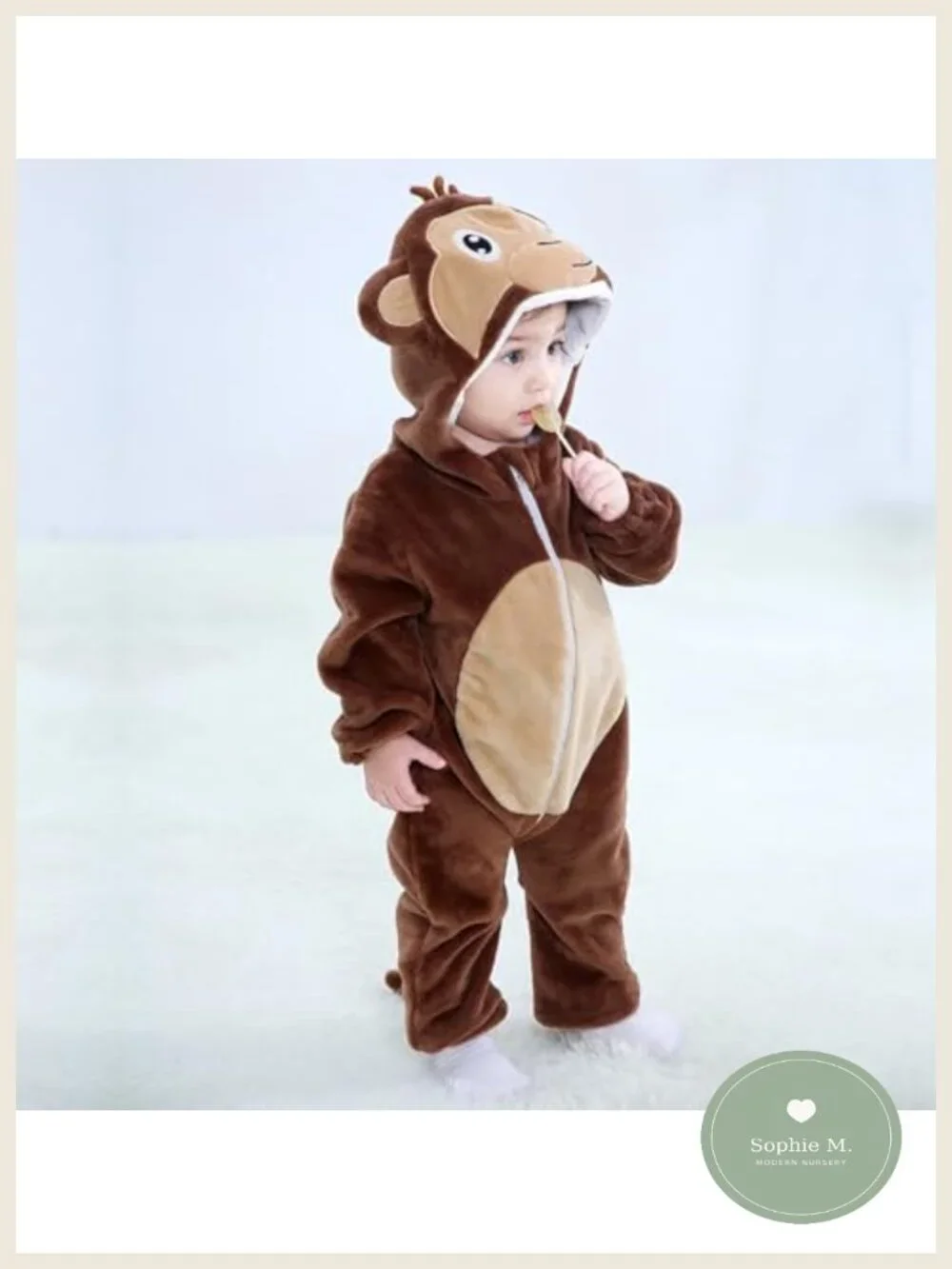 Unisex Baby Monkey Costume Toddler Animal Onesie Hooded Romper